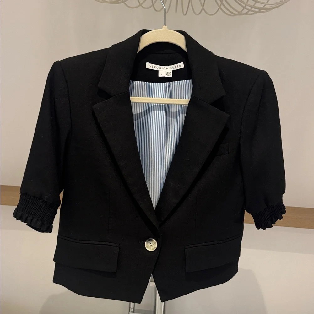 VERONICA BEARD Annabella Crop Linen Jacket size 4 - Picture 5 of 10